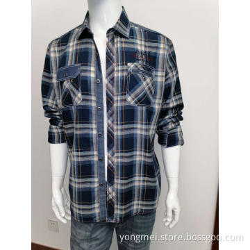 Mens cotton yd casual long sleeve shirt